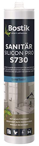 BOSTIK S730 silicone sanitario Pro grigio chiaro – silicone sanitario acetato di alta qualità con effetto protettivo, privo di solventi, resistente all'invecchiamento e alle intemperie, adatto per