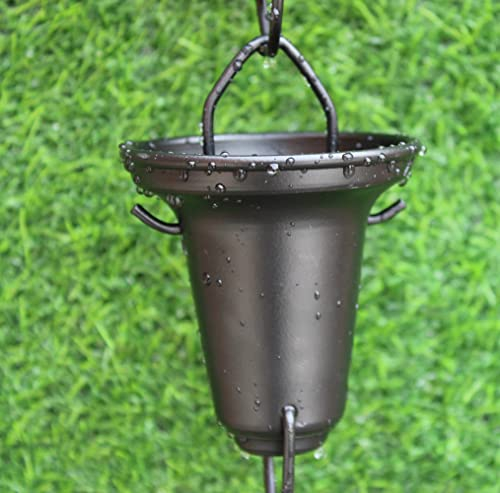 KAM Home Flared Cups Regenkette, 2,5 m, Schwarz