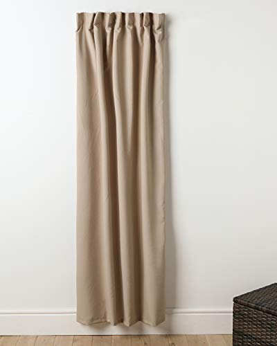Trend Curtains Blackout Thermal Door Curtain for Caravan with 3 Pencil Pleat – Fully Lined Plain Beige Panel (44 Width x 78 Drop, Single Curtain)
