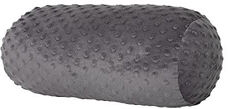 Dr. Berger Nackenrolle Nackenkissen 40x16 cm Bezug 100% Baumwolle extra flauschig - bequemes Kissen rund, stabil - Perfektes Nackenkissen, Knierolle, Rückenkissen in anthrazit