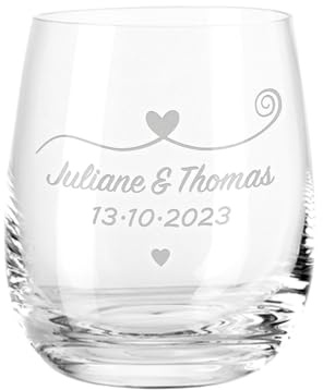 GRAVURZEILE Leonardo Teelicht mit Gravur - Romantisches Geschenk - Personalisiert mit Namen & Datum - Romantische Geschenke für Paare - Geschenk für Sie & Ihn zur Hochzeit oder Valentinstag