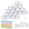 Flintronic 24PCS - Petit Pots Vide Cosmétiques 30g/30ml et 20g/20ml, Contenants Cosmétiques Pot Échantillon Transparent avec Spatule et Étiquette, Petits Pots en Plastique Clair de Voyage
