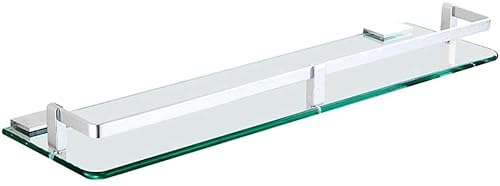 Badezimmer-Glasregal, Aluminium-Regal aus gehärtetem Glas, für an der Wand montiertes Duschbad, Badezimmer, einschichtiger Spiegel, Frontregal, Badezimmerregal aus Glas (Color : Style2 Size : 50CM)