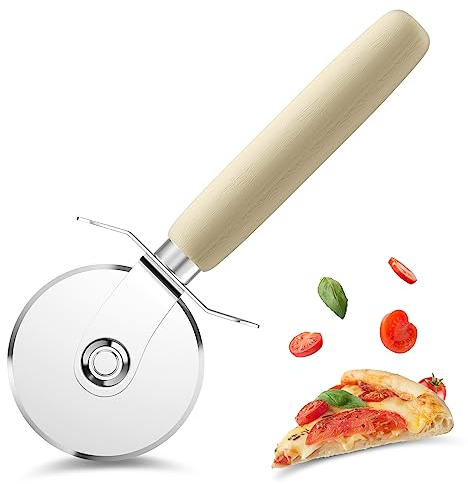 Relota Pizzaschneider 17,5 cm, Pizzaroller aus Edelstahl, Pizza Schneider mit Rutschfestem Griff, Pizza Cutter für Schneiden Dicke und Dünne Kruste, Pizzaschneiden Spülmaschinenfest