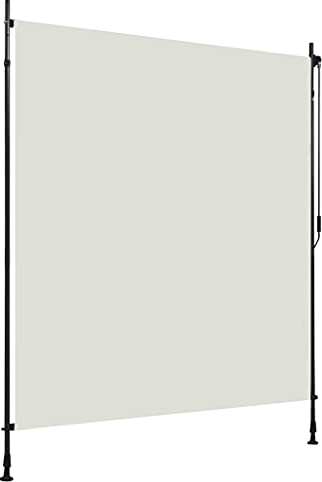 Festnight Außenrollo Seitenmarkise Balkon Balkonrollo 200 x 270 cm Creme Balkon Sonnenschutz Ohne Bohren Senkrechtmarkise Außen Sonnenschutz Außen Ohne Bohren Balkon Sichtschutz