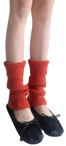 Yoisdtxc Damen Frühling Sommer Kniestrümpfe Faltbare Beinstulpen Beinstulpen für Party, Dating, Reisen, Orange, One size