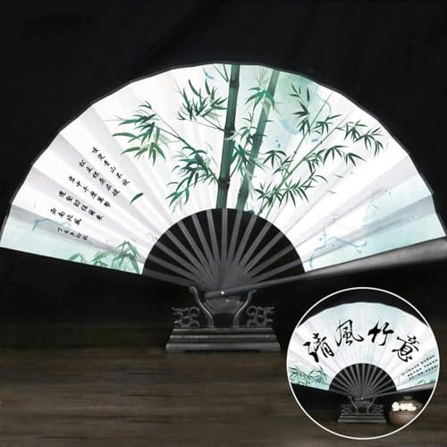 Faltbarer Handfächer, Handventilator Bambus-Handfächer Klassischer Herren-Faltfächer Chinesischer Vintage-Faltfächer aus Bambus-G
