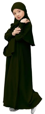 Surttan Gebetskleidung Für Kinder, Mädchen Muslim Kleider, Lange Ärmel Abaya Ohne Hijab, Islam Kleidung Frauen, Damen Muslimische Kleid Set, Gebetskleid Jilbab Khimar Ramadan Für 4-12 Jahre