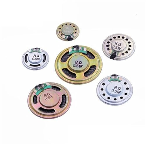 UYUUBNK 1 st 8R 0,5 W högtalare summerhögtalare dörrklocka 20 mm 23 mm 28 mm 30 mm 40 mm 50 mm 8 ohm 0,5 W liten högtalare (23 mm)