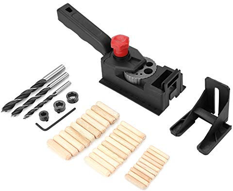 Klanata 38pcs Holzdübel Bohrhandbuch, gerade Loch -Schablone mit Bohrer für Holzbearbeitungsschläger, Positionierer -Lokator DIY -Werkzeug