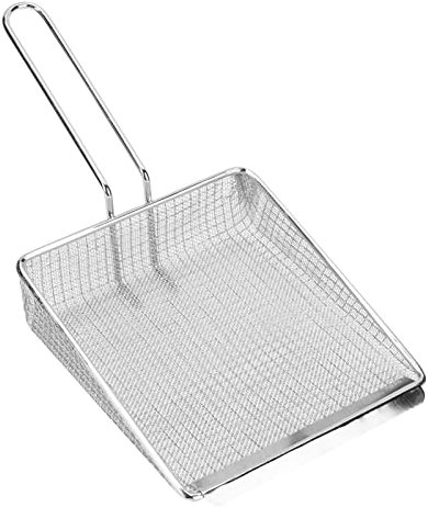 Schiumarola a maglie fini, schiumarola per friggitrice in acciaio inossidabile, schiumarola per olio, paletta per patatine fritte in metallo, cucchiaio per colino per cucinare e