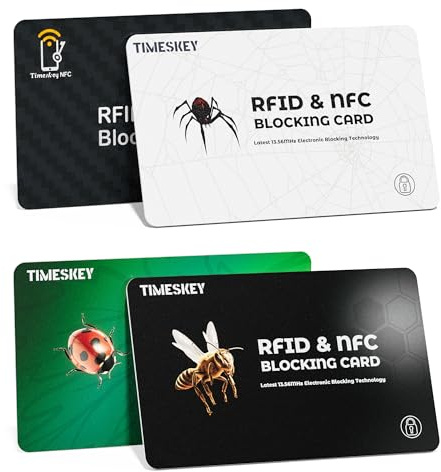 RFID Blocking Cards(4-Pack)–Ultra Thin Credit Card Protector for Wallet,Shields ID/Credit Card/Passport from Skimming–Durable Theft Cards