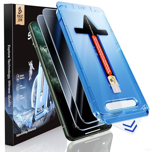 MAGIC JOHN 2 Stück für iPhone 11 Pro Max/iPhone Xs Max für Sichtschutzfolie (6,5 Zoll), 28-Grad-schutzwinkel-Einfaches, Auto-Dust-Eliminierung, 9H, Bläschenfrei, Einfache Installation