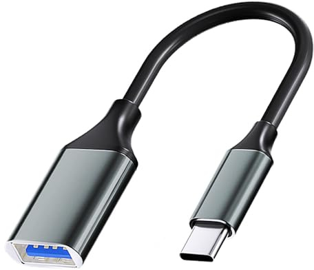 Adaptador USB Tipo C a USB 3.0, Cable OTG Tipo C Macho a USB Hembra, Compatible con iPhone 16 Pro Max/16 Plus/16/15, iPad Pro, MacBook Pro/Air, Samsung Galaxy S25/S24/S23/S22/S21, Huawei, Gris