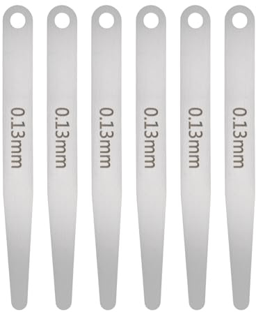 sourcing map 6 spessimetri di spessore metrico 0,13 mm a lama singola ovale spessimetro in acciaio inossidabile 304 strumento di misurazione per riparazione valvola chitarra candela