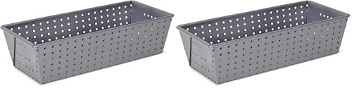 patisse 03501, Moule à pain perforé, Moule brioche Acier revêtu, Anti Adhésif Silver-Top, 25x12cm, Gris argenté (Lot de 2)