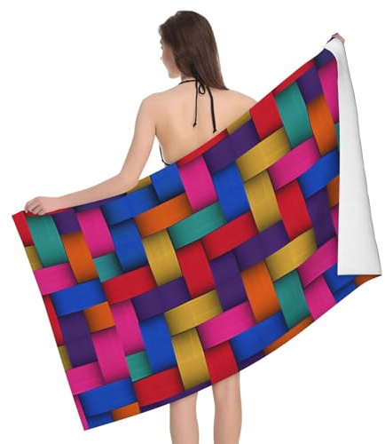 Handtücher Mexikanische Palmenflechterei Badetücher Saugfähige Handtuch Mikrofaser Duschtuch Für Reise Strand Meer 80X130Cm