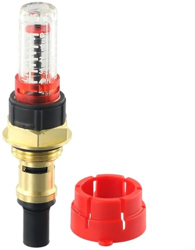 Tidgel Durchflussmesser für Fußbodenheizung, Verteiler DN25, Messingkonstruktion mit Durchflussanzeige 0–5 l/min, abnehmbares Sichtglas, 4 Stück