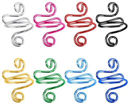 SYEYCW 8 Pezzi Anello Uncinetto, Regolabili per Uncinetto, Anelli Metallici Aperti per Uncinetto, Ditale per Maglieria, Accessori Fatti a Mano per Uncinetto e Maglia, Ideale per Cucito e Artigianato