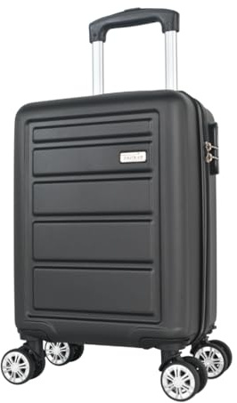 ZAHRAB 40x30x20cm Hard Shell for Ryanair Wizz Air, Underseat Bag Lightweight Hand Luggage Cabin Bag Trolley with Wheels Flight Bags Suit Case (Black, 40x30x20 cms)