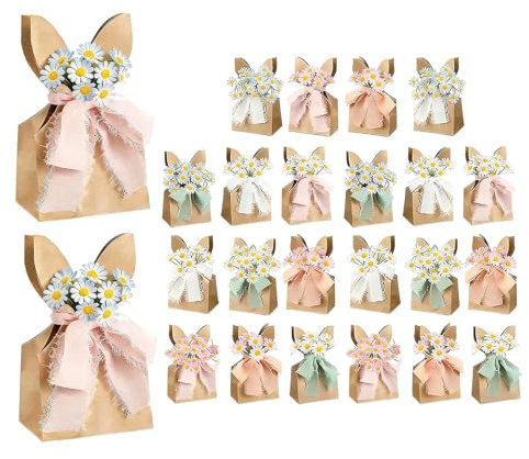 - Gift Bags from | Pack of 24 Gift Bags - Rustic Rabbit Ear Bags in Bulk | Gift Boxes and Goodie for Birthday, Spring, Egg Hunt, Home, School