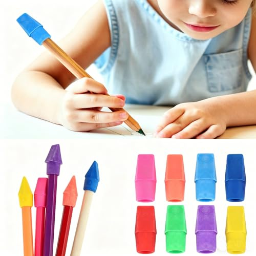 20 piece Pencil Topper Erasers, Assorted Colors, Soft PVC, for Classroom and Home School Supplies