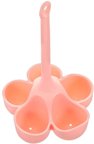 Uonlytech Portauova 5 Scomparti per Cottura a Vapore di Uova e Alimenti in Silicone Rosa Design Portatile Manico per Ragazzo Ragazza in Cucina Domestica