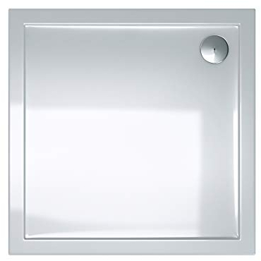 doporro Piatto Doccia 75x75 H 4 cm Quadrato in Acrilico Bianco Design Bordato Resistente a Urti e Graffi - Faro1