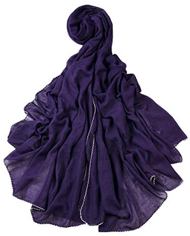 Miobo XXL Damen Stola Schal Unifarbe 220x 140 CM in verschiedenen Farbe aus Viskose (XXL, Lila)