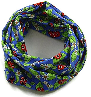 bettina bruder - Kinder-Loop Schlauchschal Marienkäfer blau bunt - 100% Baumwolle