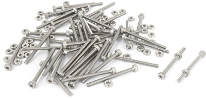 sourcing map Innensechskantschraube M2x25mm 50 Stück | Zylinderschrauben Innensechskant Rändelschrauben Schrauben Muttern Set Maschinenschrauben