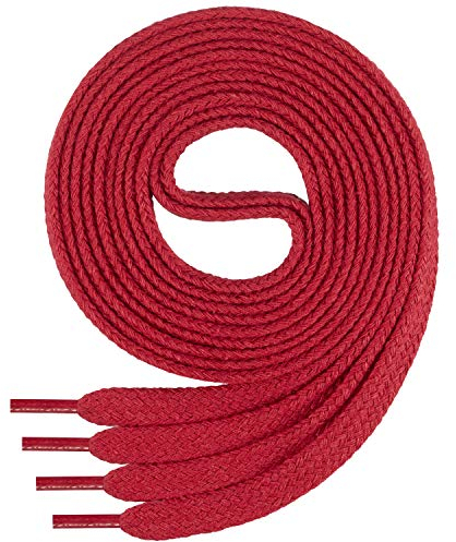 Di Ficchiano Schnürsenkel flach gewachst aus Baumwolle – sportlich, strapazierfähig & wasserabweisend für Freizeit- & Lederschuhe – flat shoelaces rot/red 120cm