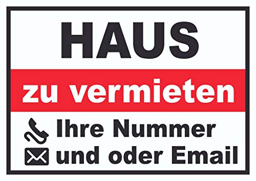HB-Druck Haus zu vermieten Schild A3