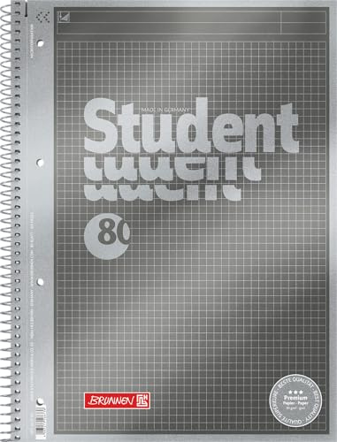 BRUNNEN College anteckningsblock premium student Protokoll | A4, fyrkantig, 80 ark, antracit