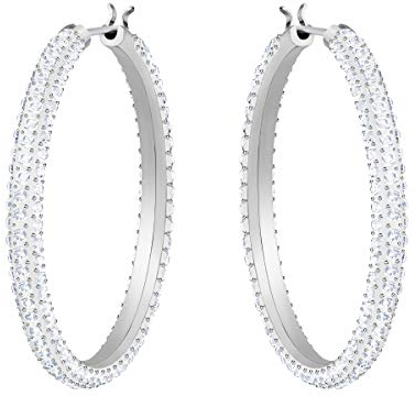 Swarovski Dextera Kreolen, Weiss, Rhodiniert