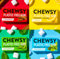 Chewsy Mixed Flavours Plastic Free Gum | Plant Based | Sugar Free | Aspartame-Free | Xylitol | Tooth Friendly | Vegan | Biodegradable | Natural Chewing Gum 12 Packs