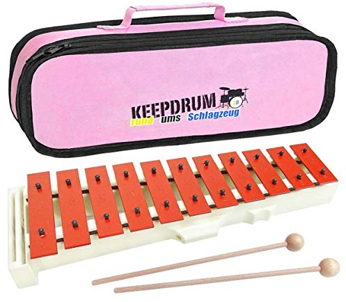 Sonor SG Glockenspiel Sopran + keepdrum Tasche MB01PK Pink Rosa