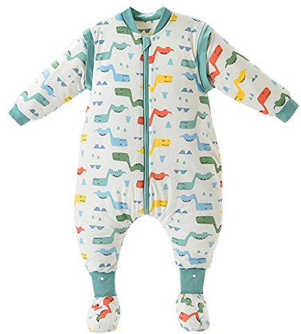 Baby Sleep Sack with Feet Toddler Winter Thicken Sleeping Bag Infant Newborn Cotton Wearable Blanket with Detachable Sleeves