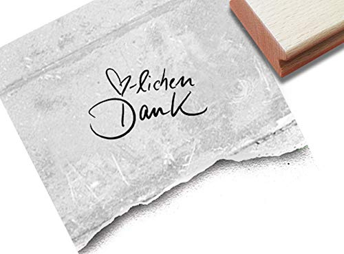 Stempel Herzlichen Dank, in Handschrift - Kleiner Textstempel Muttertag Danksagung Gastgeschenk Karten Geschenkanhänger Basteln Deko - zAcheR-fineT
