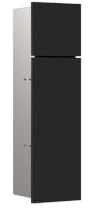 EMCO ASIS PURE Unterputz Bad Schrank für Klobürste, Hochschrank & Badezimmerschrank mit Toilettenpapierhalter und Fach Schwarz (matt) 60 cm Unterputz Türanschlag links Papierführung unten