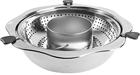 HEMOTON Marmite à Induction Acier Inoxydable Marmite Rotative Pour Cuisine Compatible Plaques à Gaz