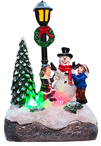 LED Christmas Snowman Light - Battery Powered Christmas Scene Ornament for New Year Holiday Decorations (White)