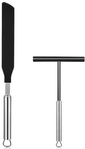 Cabilock Cake Scraper and Pancake Spatula Set 13.62In Baking Tools for Home Kitchen Bakery Restaurant Cream Spreader and Crepe Spreader