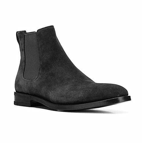 Stivaletto da Uomo Casual Classici Chelsea Stivali Antiscivolo Vintage Slip-on Mocassini 39-48 EU (43,Grigio)