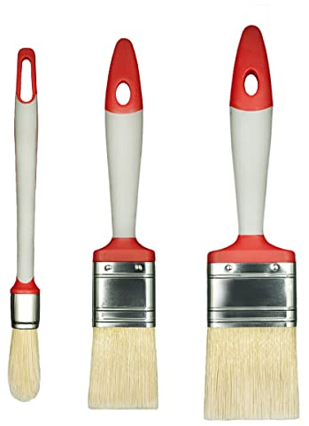 Hardy Lot de 3 Pinceaux 18 Mm 35 Mm 50 Mm Série 20 pour Travaux de Peinture Recouvrement Précis Poils Synthétiques Bi-Composant Profilé Manche Antidérapant