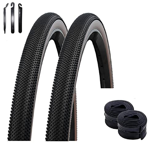 Angebot Set / 2 x Faltreifen Schwalbe TLE E-25 G-One Allround Perform R-Guard Bronze 40-622 (28 x 1.50) + 2 Schwalbe Schlauch AV17 inkl. maxxi4you Reifenheber