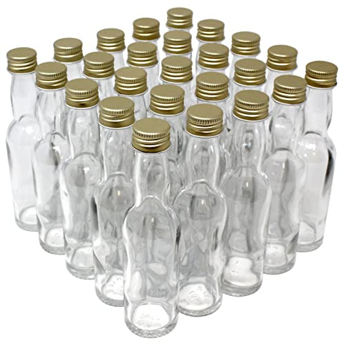 Aromhuset Bouteilles vides en verre avec bouchon à vis - Anti-fuite - Transparent - Bouteille de liqueur - Bouteille de genièvre - Bouteille à épices - Bouteille décorative à remplir