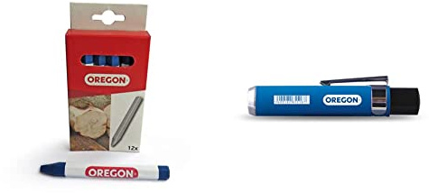 Oregon Makierkreide; Professionelle 6-Seitige Kreidemarker, 12er-Pack, Blau (295360) & 520272 Halterung für Kennzeichnung Crayon, 1 Stück (1er Pack)