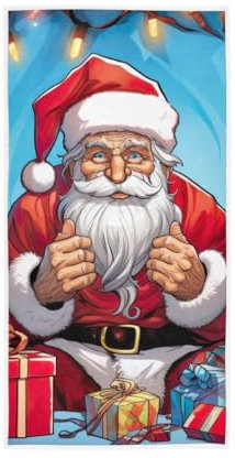 GAIREG Santa Weihnachten Handtuch, Handtücher und Waschlappen für Badezimmer 38,1 x 76,2 cm