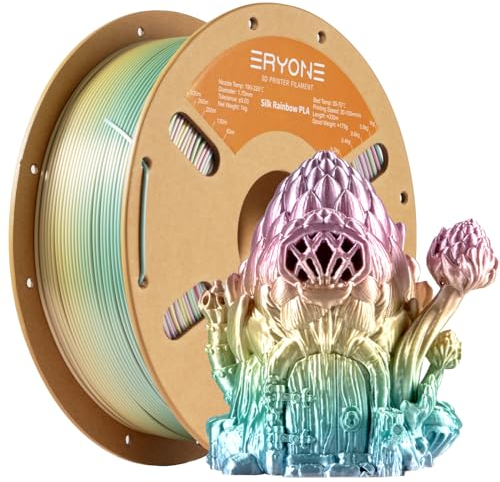ERYONE PLA Filament 1.75 mm, 3D Drucker Filament PLA, Maßgenauigkeit +/- 0,03 mm 1 kg/Spule, Classical Rainbow